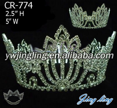 Full Round Rhinestone Pageant Crowns For Sale