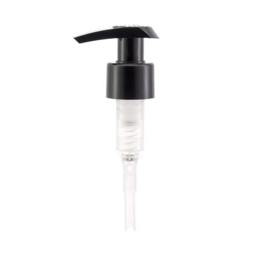 Bomba dispensadora de loção lisa preta 24/410 com trava esquerda-direita