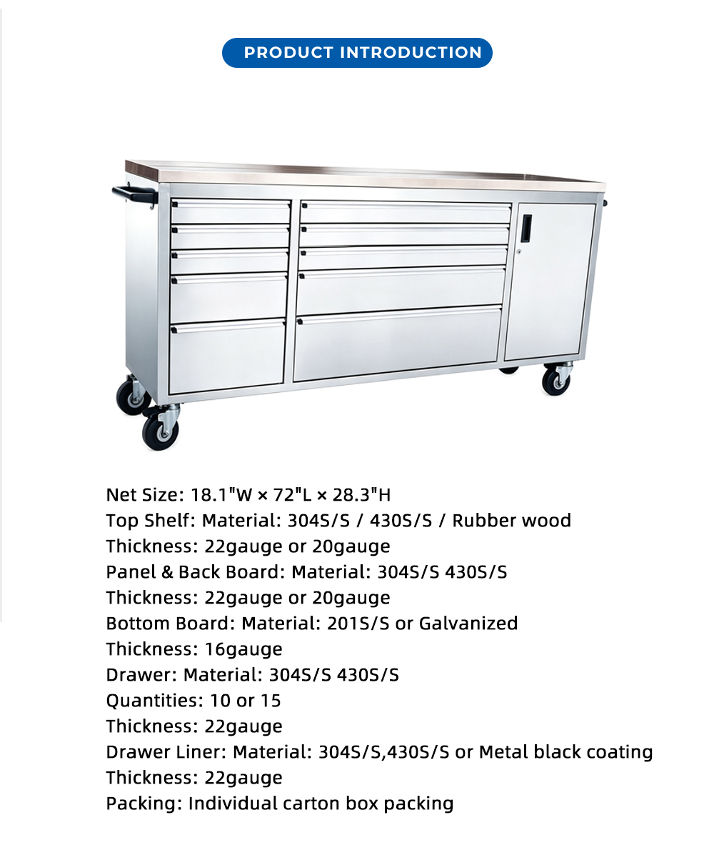 Stainless Steel Rolling Tool Cabinet X