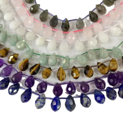 Lapis Lazuli Faceted Teardrop Beads - Natural Stone for Jewelry Making