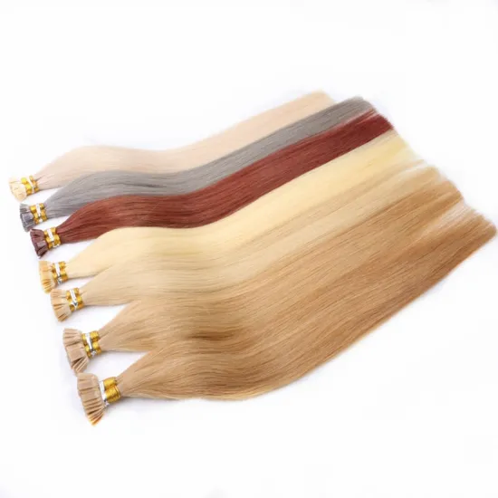 Light Color 18"20"22"24" Customized Size Flat Tip Hair Extensions Healthy Italy Keratin Russian Hair Extensions Flat Tip Hair