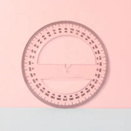 360 Degree Protractor Ruler Plastic PS Protractor Ruler
