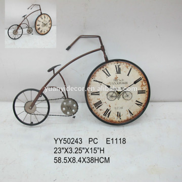 bicycle shape metal clock for wall decoration, wholesale cheap clock, wall mounted clock