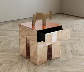 Home Furniture Small Mirror Bedside Table