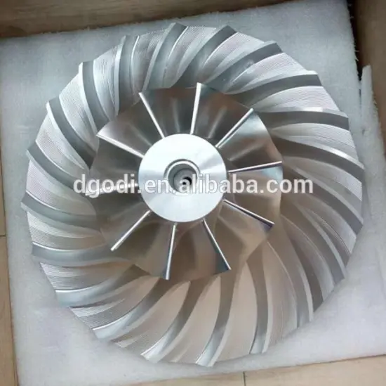Locomotives & marine turbocharger closed impeller 5-Axis Machining