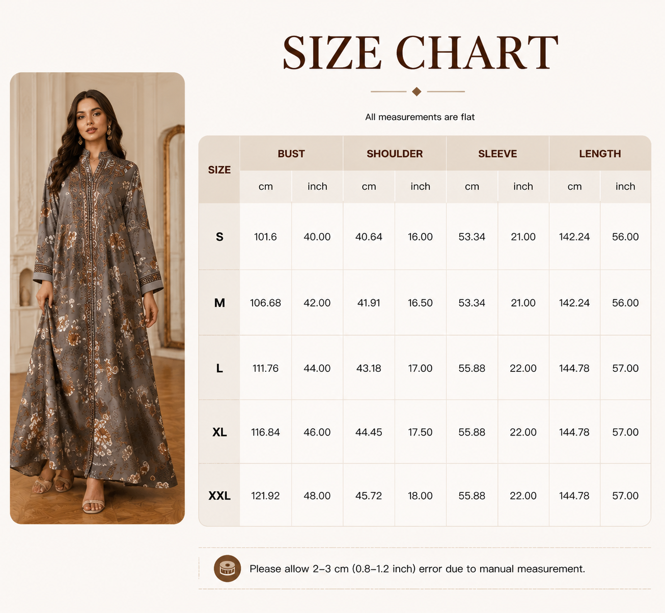 Floral Embroidered Kaftan Front View