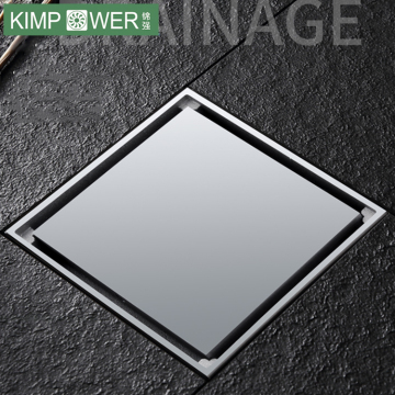 10*10cm balcony black brass floor drain