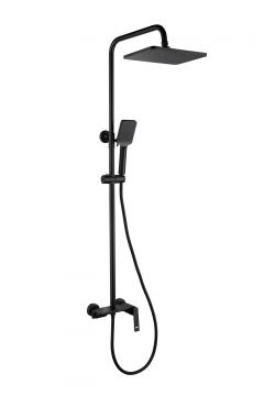 Black Bathroom Rainfall Shower Faucet Mixer Tap