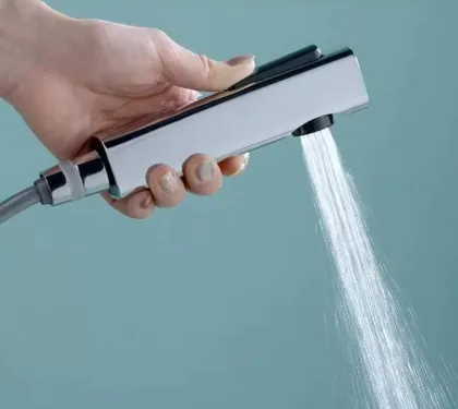 Gun Gray Toilet Flush Spray Gun with Angle Valve and Plated Faucet