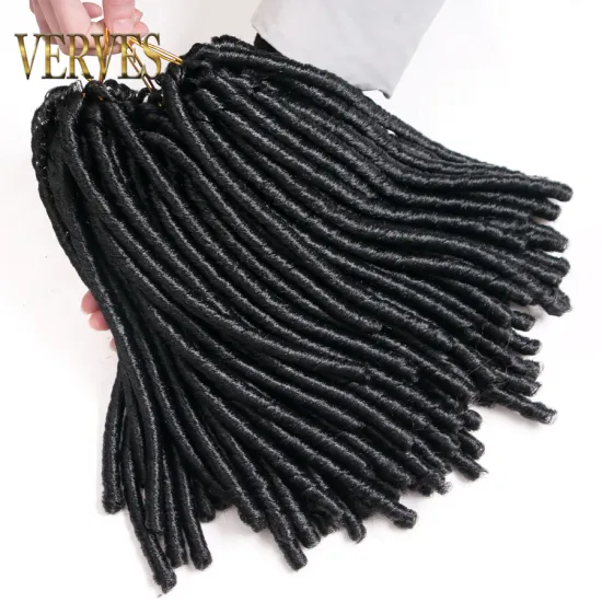 14inch 70g/pack Crochet Braids Synthetic Braiding Hair Extension Afro Hairstyles Soft Dreadlock Black Faux