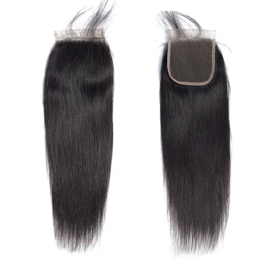 Virgin Human Hair 4*4 Lace Closure Middle Part and Free Part High Density Wholesale Hair Closure