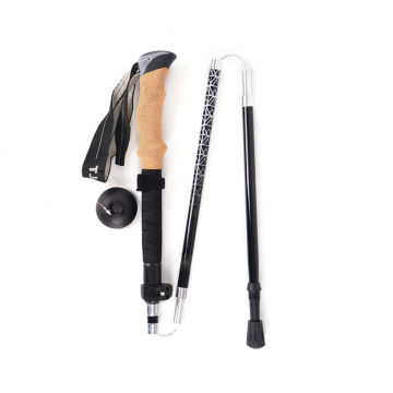5-Section Foldable Walking Stick with Cork EVA Handle - Ningbo Aluminum Alloy Folding Trekking Poles