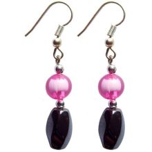 Hematite Earring With 925 Magent Silver Hook