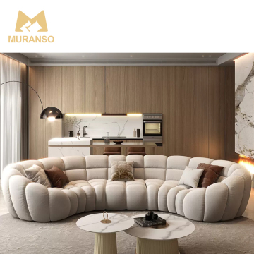 Luxury L-Shaped Velvet Sofas for Modern Italian Living Room Furniture