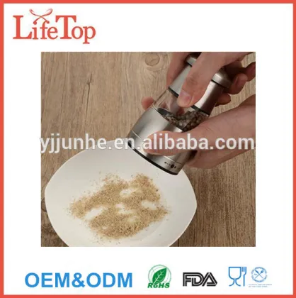 Stainless Steel Manual Salt or Pepper Mills With Adjustable Fineness