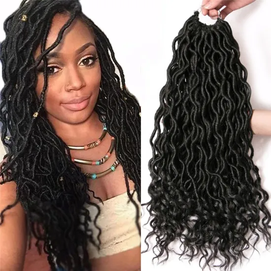 Curly Crochet braid Hair Extensions 18 inch 24 strands/pack Ombre Braiding Hair Synthetic Afro Locs Wholesale Curly Faux Locs