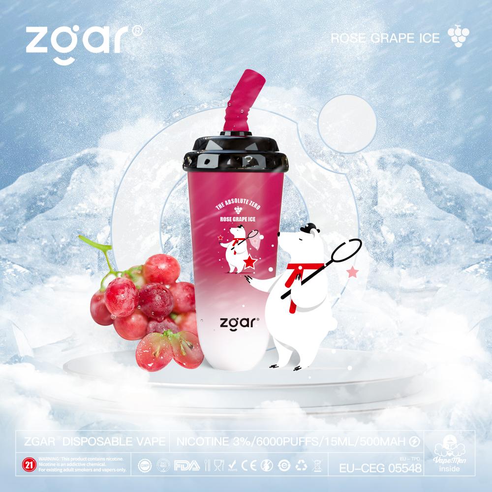 Zgar يمكن التخلص من التوت Vape Ice 6000 نفخة