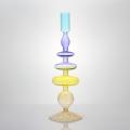 Talle de chandeliers en verre de mariage multi-couleurs conjoints