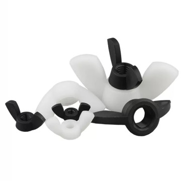High Quality Nylon Wing Nuts in Black or White Plastic: M4, M5, M6, M8, M10, and M12 Sizes