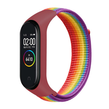 Colorful Nylong Strap Replacement for Xiaomi Mi Band 3/4 NFC Smart Watch - Anti-Lost Wristband