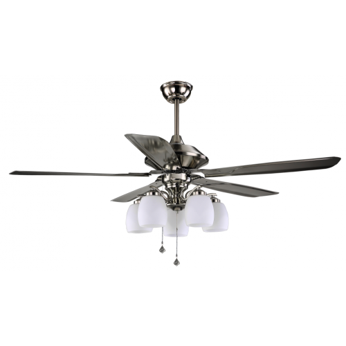 52-inch Silver Decorative Ceiling Fan with Light