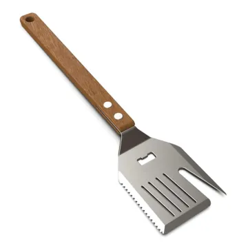 Ultimate BBQ Tool Set: 5-in-1 BBQ Shovel with Knife, Fork, Bottle Opener & Wooden Handle