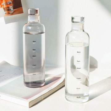 Bottiglie d'acqua in vetro senza BPA all'ingrosso con marcatori di tempo - bottiglia di vetro da 500 ml personalizzate da 500 ml