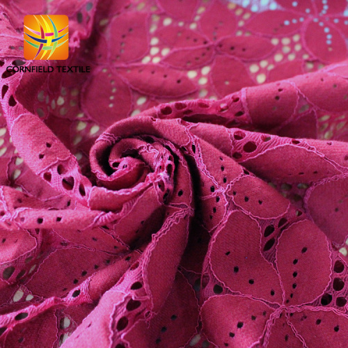 newest design beautiful polish magenta jacquard lace fabric