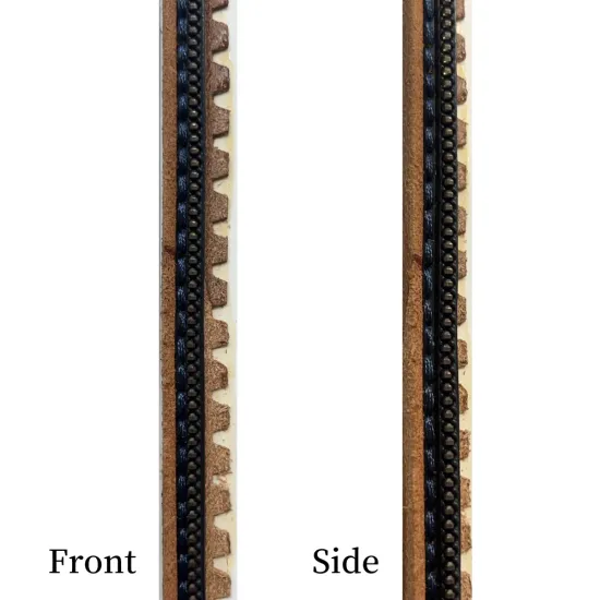 black painting with stitches leather welt