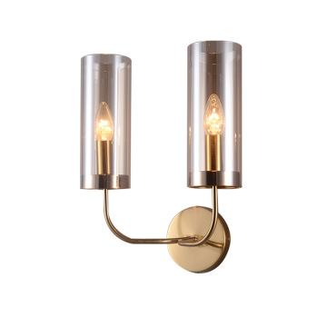 Cognact Blue Glass Shade Modern Nordic Indoor Wall Light