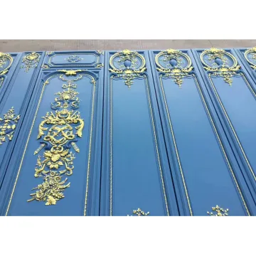Unique Blue Gold Accent 3D Wall Panels - Made in China Indoor Carved Wall Decorations
