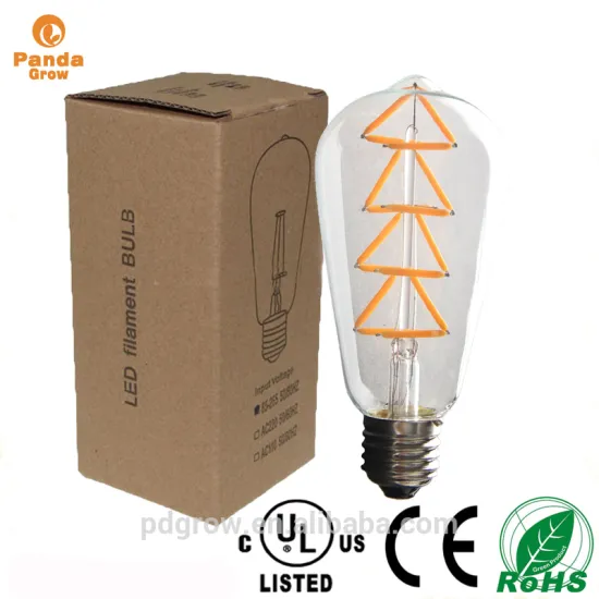 E26 Medium Standard Base Clear ST64 Vintage Bulb 6W 8W Filament LED UL