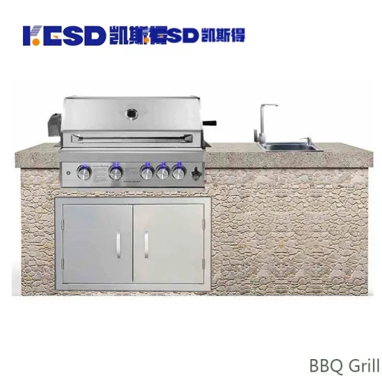 Large BBQ Grill Outdoor Kitchen Stainless Steel Portable Gas BBQ Pizza Oven Grill for Family or Home Parties