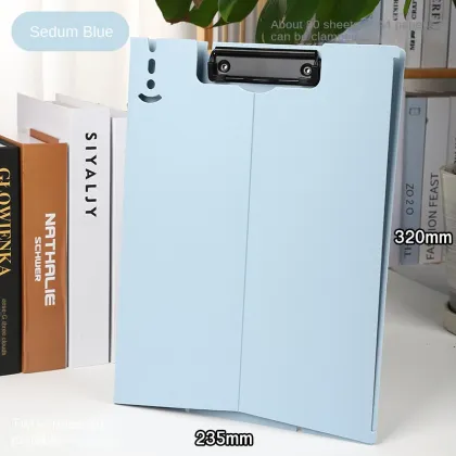 Morandi Leather A4 Data Storage Book - Multifunctional Vertical File Clipboard