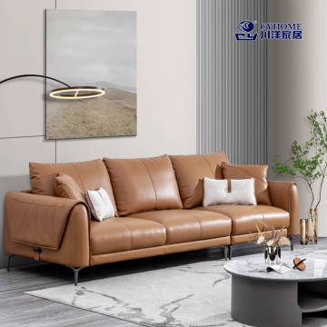 Espresso Brown Leather Sofa for Modern Home