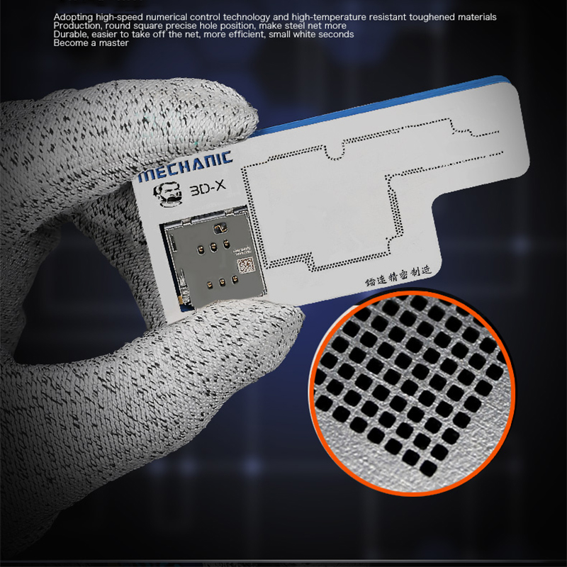 MECHANIC 3D BGA Reballing Stencil Kit for iPhone X Motherboard Middle Layer Planting Tin Template Reballing Plate Soldering Net