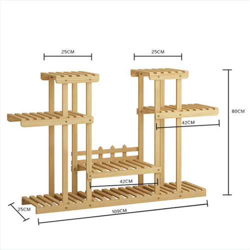 Wood Shelf Display Stand Flowers Rack For Garden