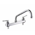 Modern durable good health ABS plastic mixer dual handle kitchen faucet tap for sink