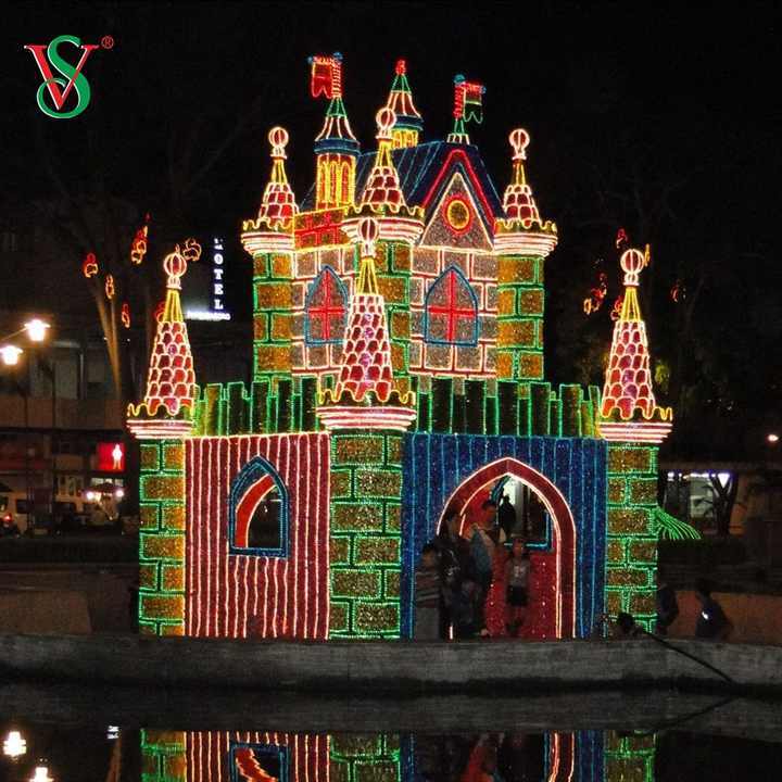 Outdoor Customized Christmas Castle Motif Light Display