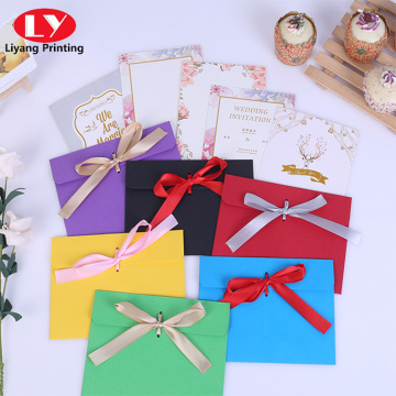 Custom colorful envelope with ribbon closure cheap