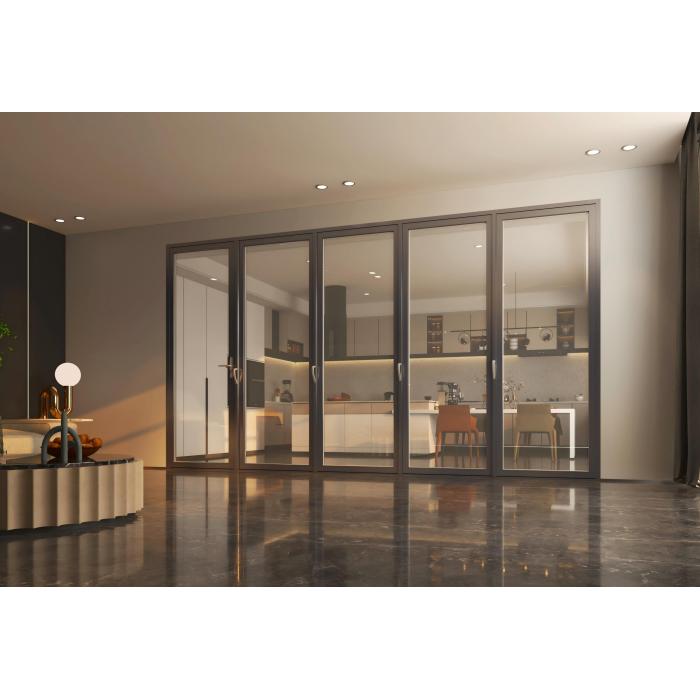 Entrada moderna do pátio com portas duplas de alumínio