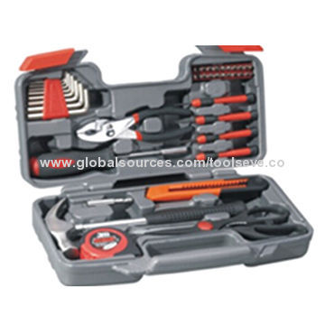 39-piece hand tool kit in blow mold case
