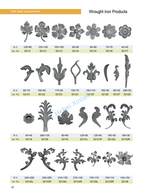 wrought iron casting leaves