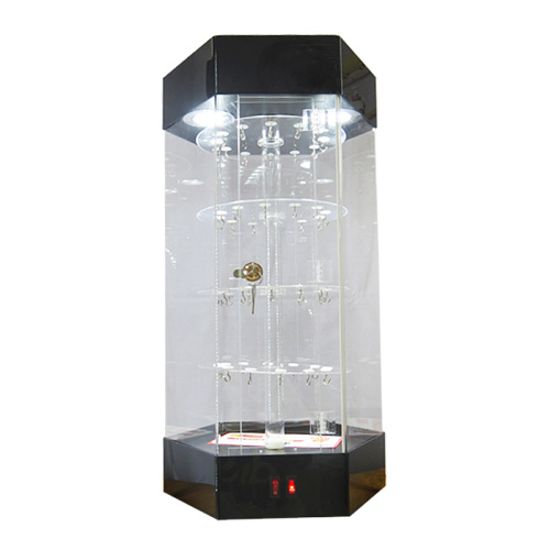 Duidelijke acryl LED -verlichting Roterende display Standkast