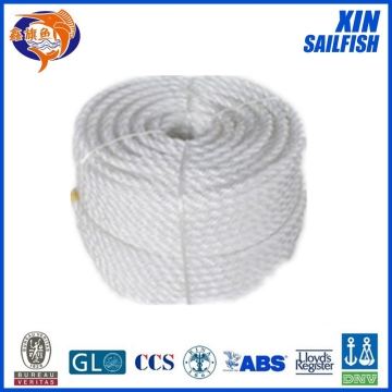 8mm poly rope 3 strand white