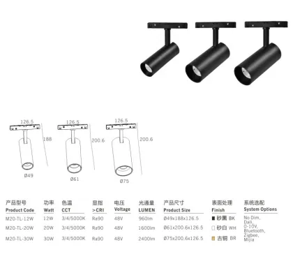 Magnetic LED Track Light System 48V LED Track Spotlight