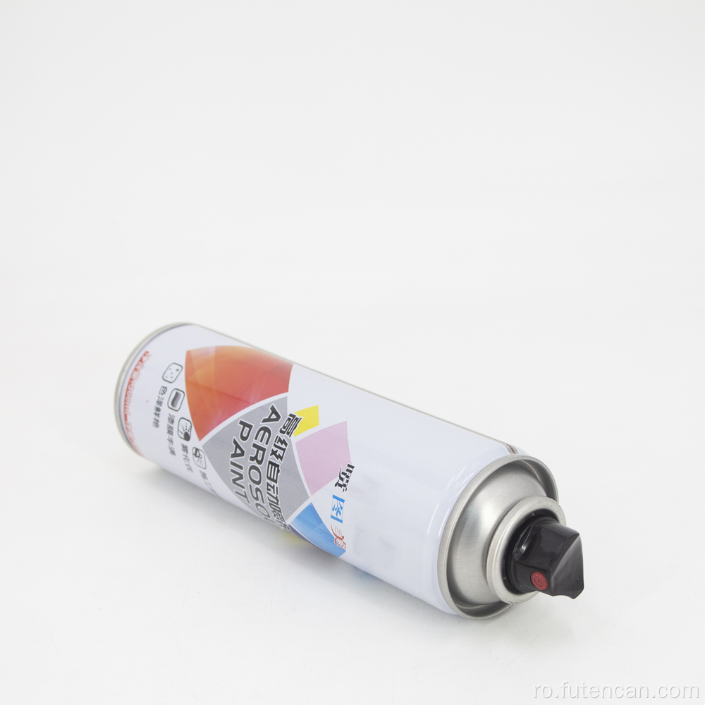 Cutie rotundă din tablă metalică cu aerosoli