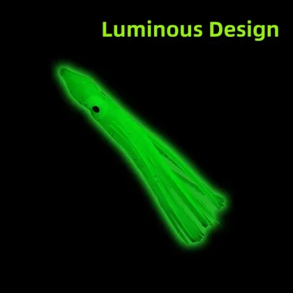 Wholesale Yozuri 3cm-9cm Soft Luminous Octopus Squid Skirt Lure for Trolling and Fishing