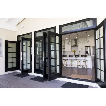 High Quality Safety Glass Contemporary Aluminum Frame Exterior French Door