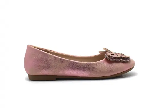 Pink/Silver  Glitter Butterfly Ballerinas Girl Shoes
